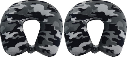 Wolf Essentials Adult Fleece Travel Neck Pillow for Airplane, Charcoal