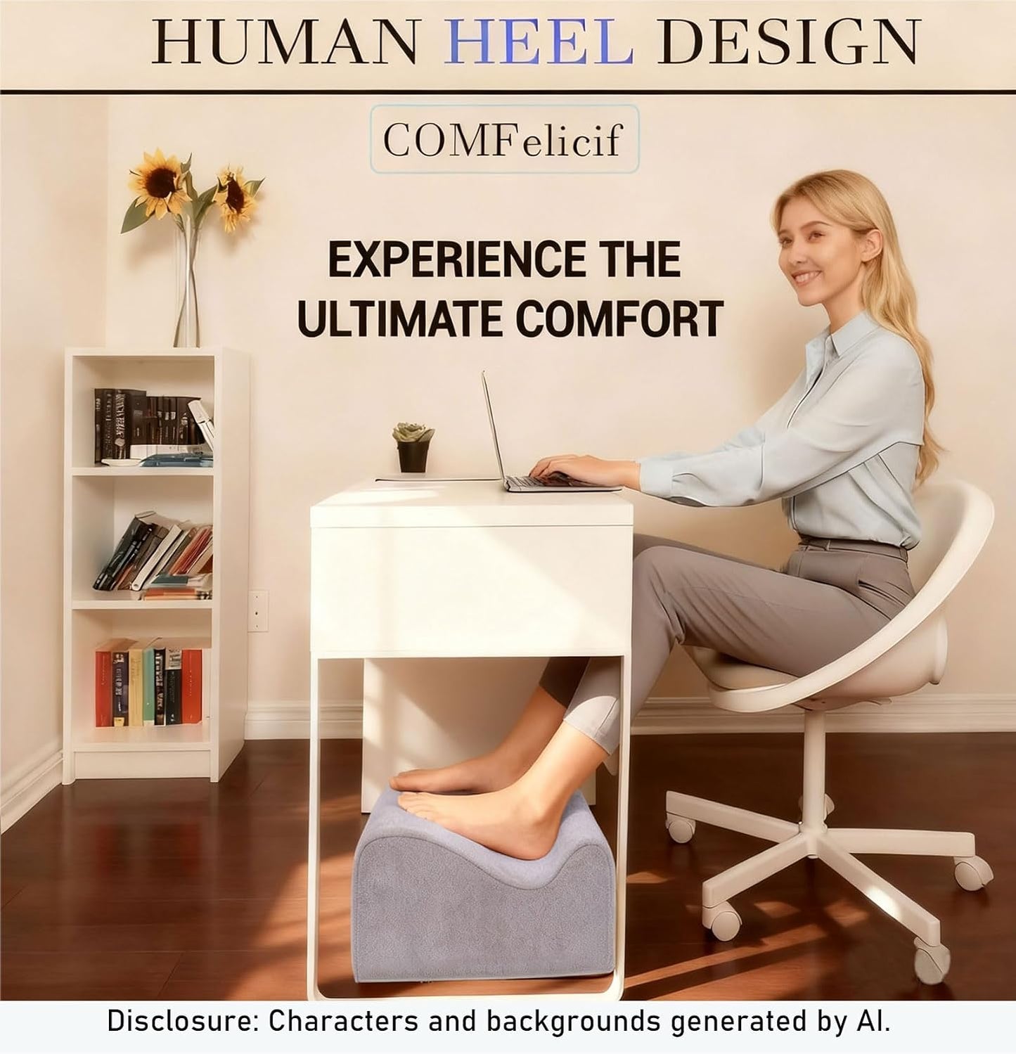 Work Foot Rest Under Desk,Comfort Foot Rest for Couch | Foot Rest For Under Desk at Work,At Soft Ergonomic Footrest,Support Foot Pillow,Heel Chair,Leg Elevation Pillow blue