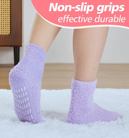 Slipper Socks for Women Men Grip Hospital Socks with Grips Fuzzy Non Slip Warm Womens Gifts