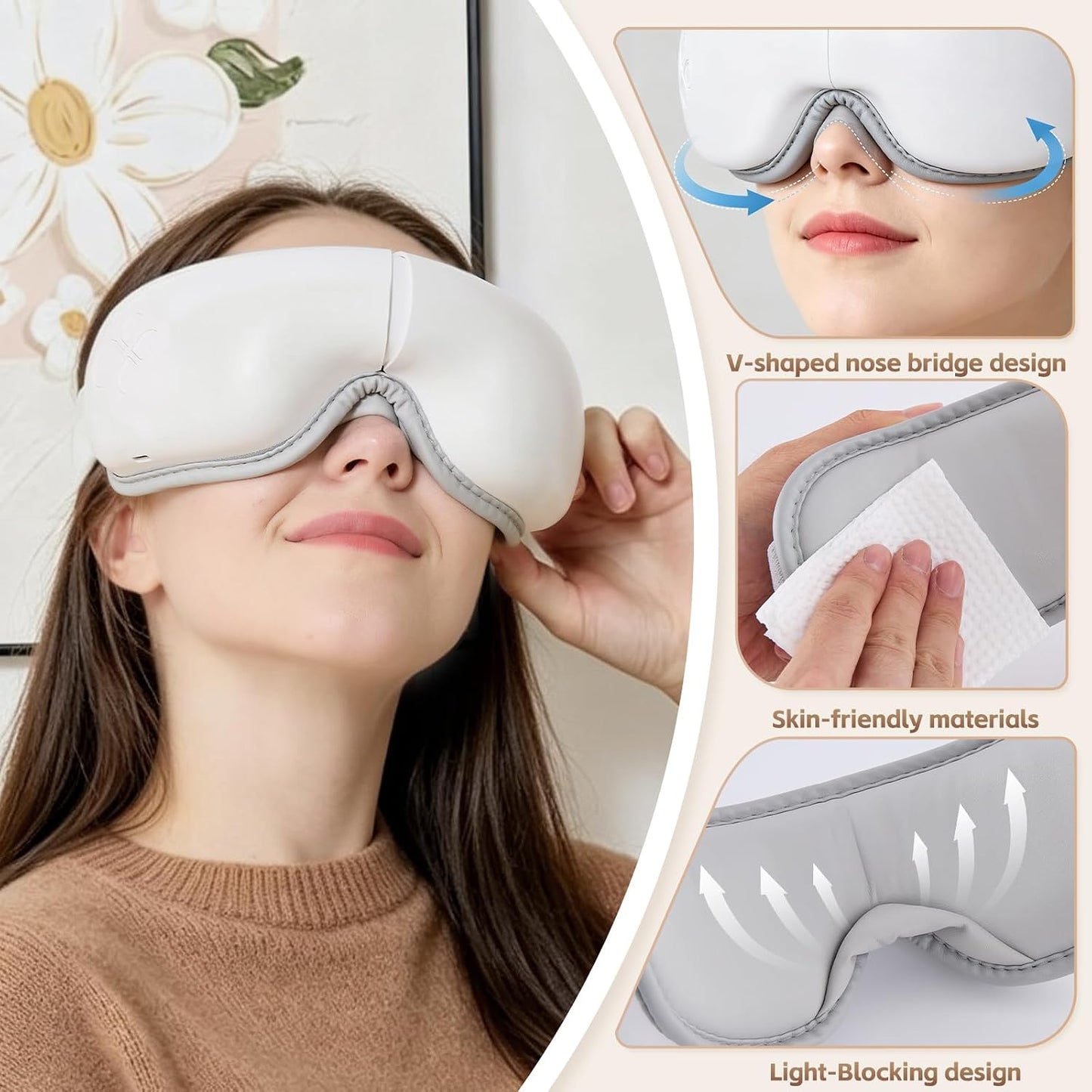 LAOBEN Eye Massager with Heat for Migraine Relief, Dry Eye and Better Sleep