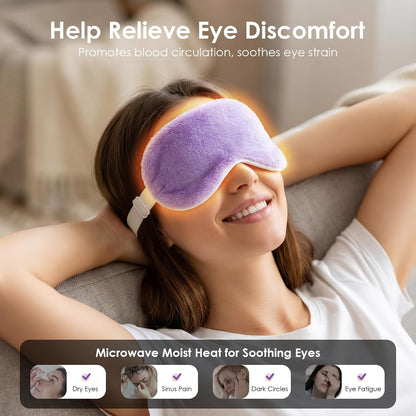 Heated Eye Mask for Dry Eyes, Steam Warm Compress for Stye Eye Treatment, Relieve, Hot Compress, Moist Heat Mask for Blepharitis (Steel Grey)