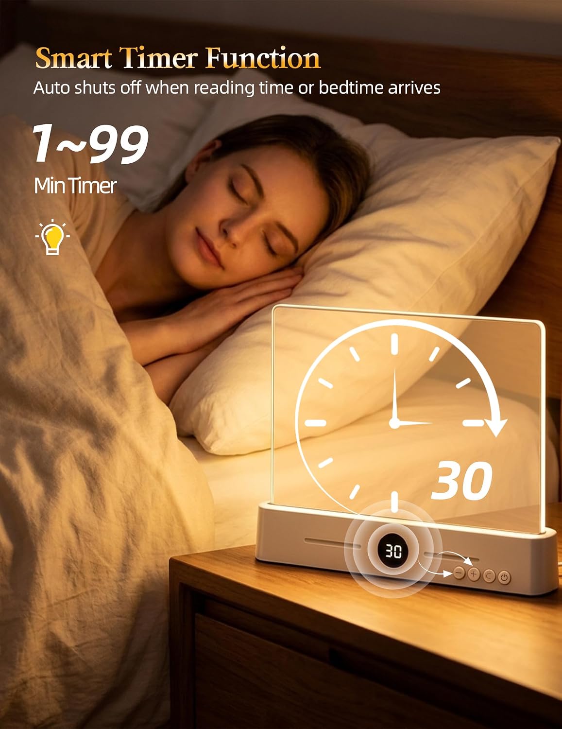 Book Page Light for Reading at Night, Flat Book Light with 3 Colors, Stepless Dimming, 1-99 Min Timer, 1200mAh Rechargeable Page Lamp with 8 Magnetic Bookmarks for Bedside Reading, Travel, Book Lovers