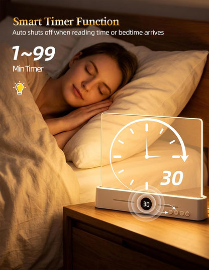 Book Page Light for Reading at Night, Flat Book Light for Bed, White