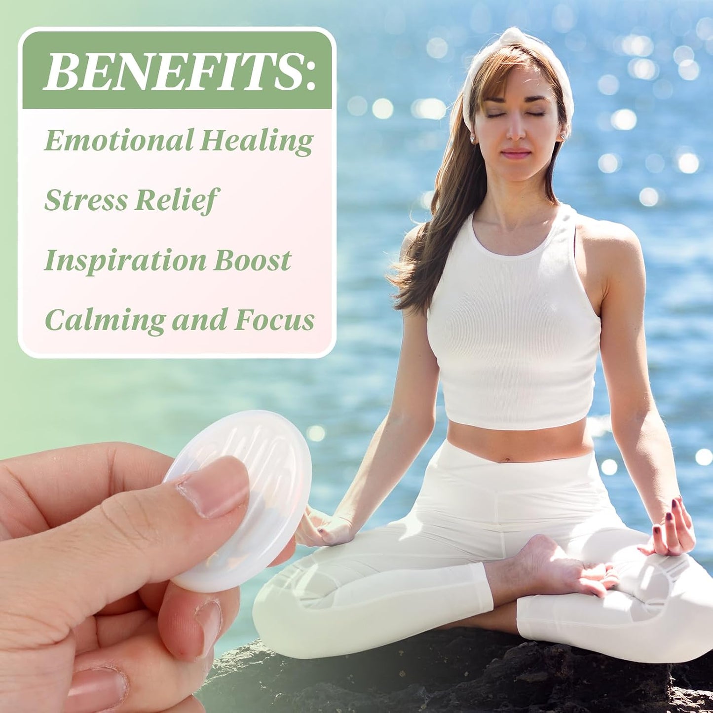 3 Pcs Thumb Worry Stones Green Aventurine Chakra Striped Opalite Anxiety Palm Stone Crystal Hand-Carved Healing Stones with 3 Kraft Cards Grounding Soothing Stones for Anxiety for Relief Meditation