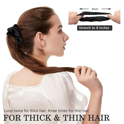 ADRIONE Satin Scrunchies for Women & Girls - 60 Pack Silk Scrunchies for Curly Hair