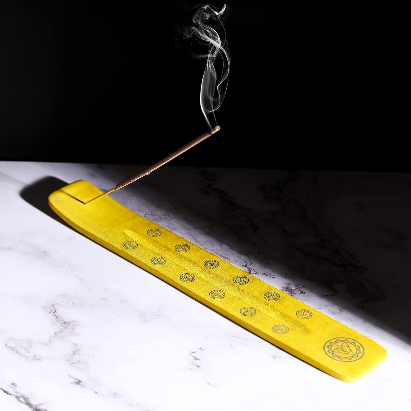 Bless-International Traditional-Handmade-Burner Wooden-Incense-Stick-Holder Ash-Catcher-Stand for-Aromatherapy-Meditation-Yoga (Incense Holder 10 inch(2 pcs))