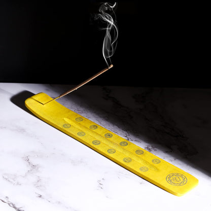 Bless-International Traditional-Handmade-Burner Wooden-Incense-Stick-Holder Ash-Catcher-Stand for-Aromatherapy-Meditation-Yoga (Incense Holder 10 inch(2 pcs))