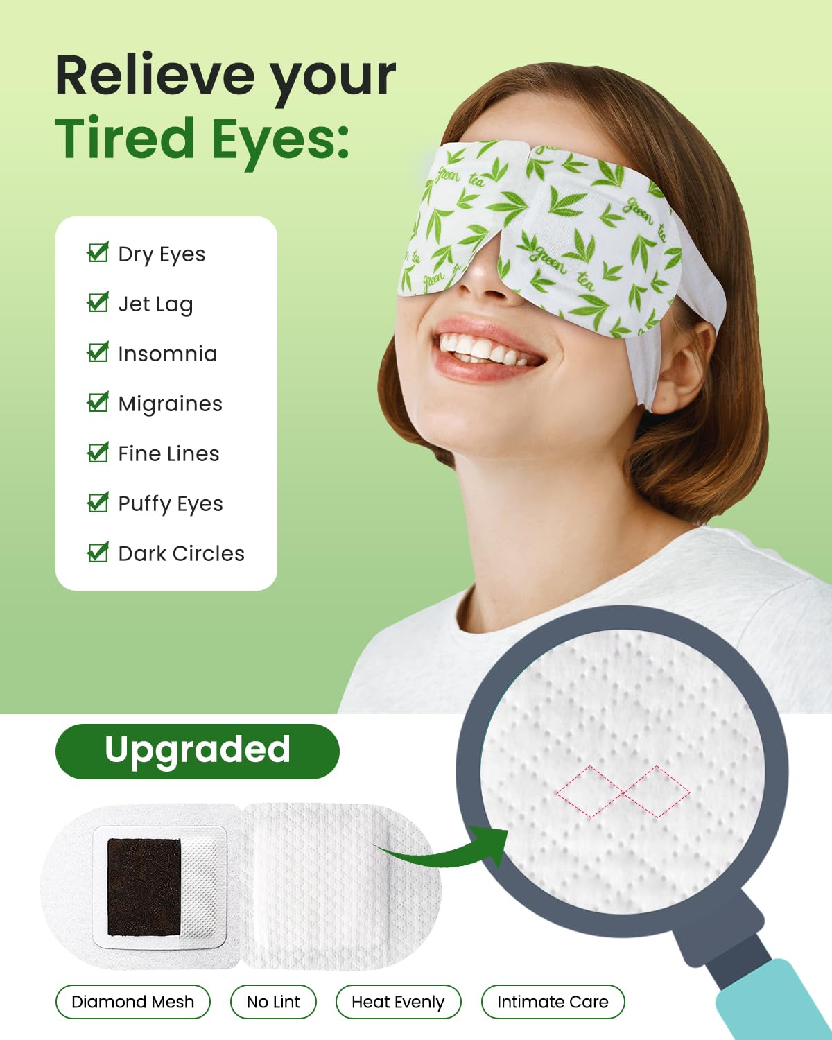16 Packs Steam Eye Masks for Dry Eyes, Self Heating Warm Compress for Eyes Fatigue & Puffiness Relief, Disposable Heated Eye Mask Travel Essentials, Spa Relaxation Set for Women Christmas, Unscented