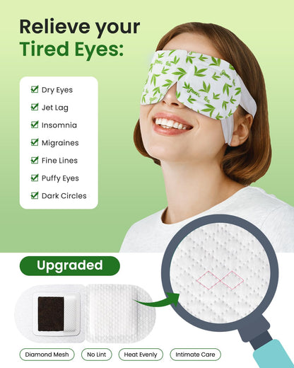 16 Packs Steam Eye Masks for Dry Eyes, Self Heating Warm Compress for Eyes Fatigue & Puffiness Relief, Disposable Heated Eye Mask Travel Essentials, Spa Relaxation Set for Women Christmas, Unscented