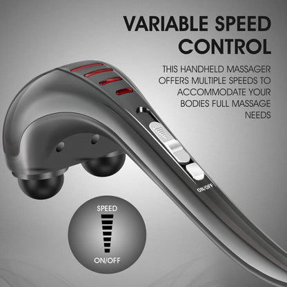 HANGSUN Handheld Neck Back Massager for Pain Relief Deep Tissue, Double Head Full Body Percussion Massage MG400 for Shoulder, Leg, Foot, Muscles