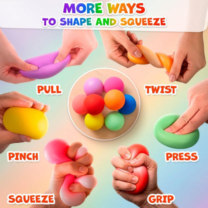 DIMROM 8 Pcs Squishy Stress Balls, 2 in Diameter, TPR Skin with EVA Filling