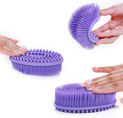 Silicone Body Scrubber Loofah 3 Pack Exfoliating Soft Loofah Shower Brush
