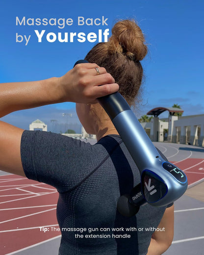 RENPHO Foldable Massage Gun with Extension Handle for Back, 0-90° Adjustable Angle, FSA Eligible, Handheld Percussion Deep Tissue Massager with 9mm Amplitude for Pain Relief HSA, Gifts for Men Women
