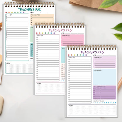 Teacher Notepad - A4 Teacher To Do List Notepad, Spiral Checklist Notebook Organizer for Teachers Notes Task Appointment, Teacher Appreciation Gifts, 8'' x 11'', Green