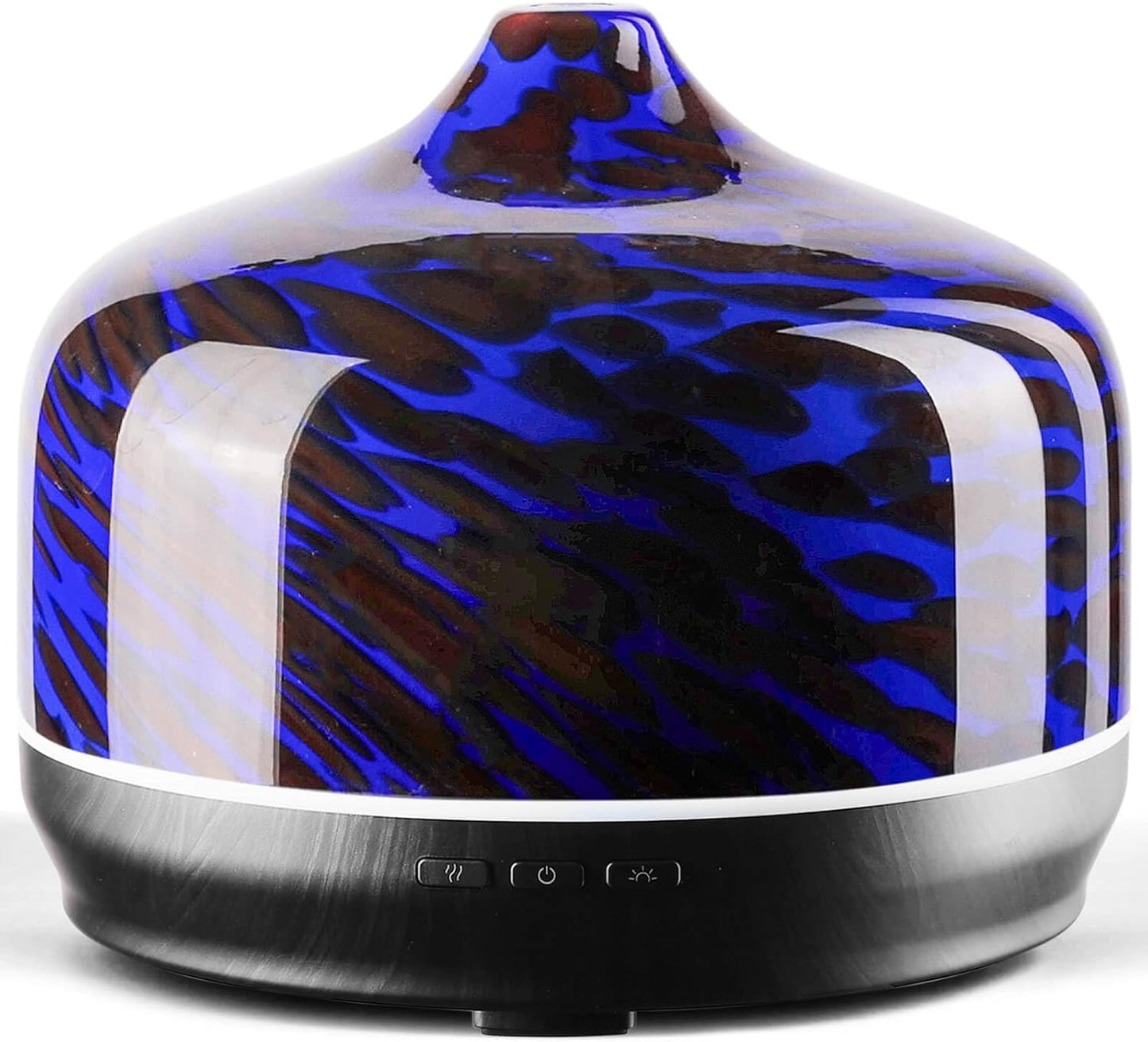 Porseme 500ml Glass Essential Oil Diffuser Aromatherapy Ultrasonic Cool Mist Humidifier 15-21 Running Hours Waterless Auto-Off Air Diffusers for Sleeping Yoga Working Spa(Light Blue)