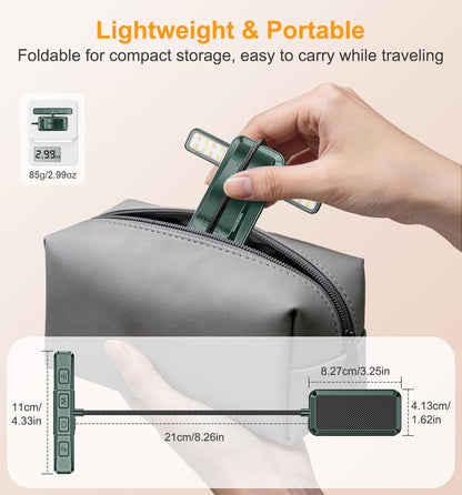 Gritin 2026 Gen 2 Book Light for Reading- 32 Eye Caring Full Spectrum LED | 5 Colors & 5 Brightness, Adjustable Wide/Narrow Beam, Upgrade 1500mAh Long-Lasting Rechargeable Clip on Light for Book Lovers