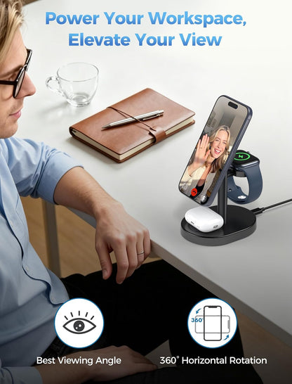 Mag-Safe Charger 3 in 1 Charging Station for iPhone Apple Watch AirPods