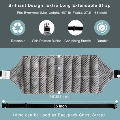 uncn Large Microwave Heating Pad for Lower Back Pain Relief 30X7.5in Heated Neck and Shoulder Wrap Microwavable Heat Packs for Cramps, Menstrual, Lumbar, Muscle Spasms Heated Waist Cordless Belt
