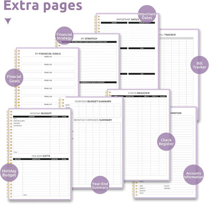 Budget Planner - Monthly Budget Book with Expense Tracker Notebook, Undated Bill Organizer & Finance Planner to Take Control of Your Money, Account Book to Manage Your Finances-Pink