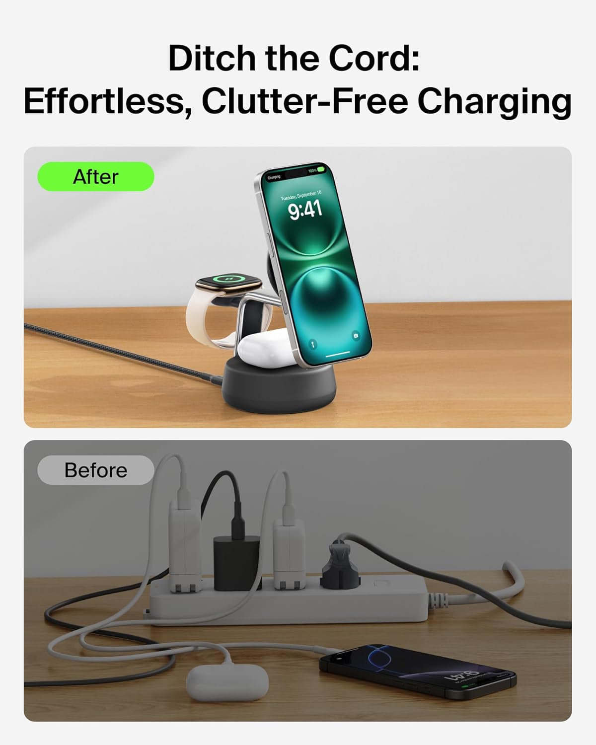 Belkin Qi2.2 25W Wireless 2 in 1 iPhone Charger, Fast Charging for Travel