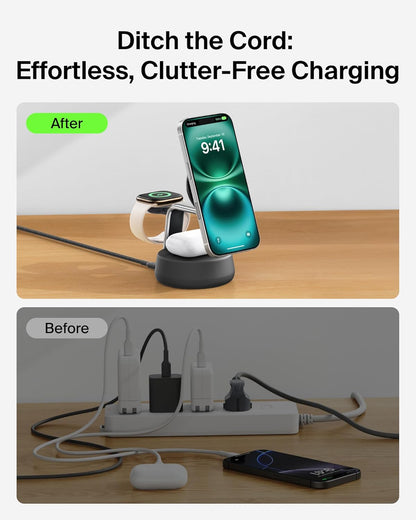Belkin Qi2.2 25W Wireless 2 in 1 iPhone Charger, Fast Charging for Travel