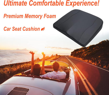 Lofty Aim Car Seat Cushion, Comfort Memory Foam Car Cushions for Driving - Sciatica & Lower Back Pain Relief, Driver Seat Pillow for Auto, Office Chair, Wheelchair - Black