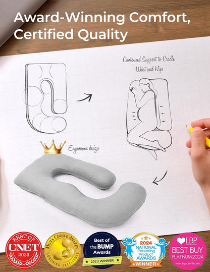 Momcozy Cooling Pregnancy Pillow - U Shaped Full Body Maternity Pillow