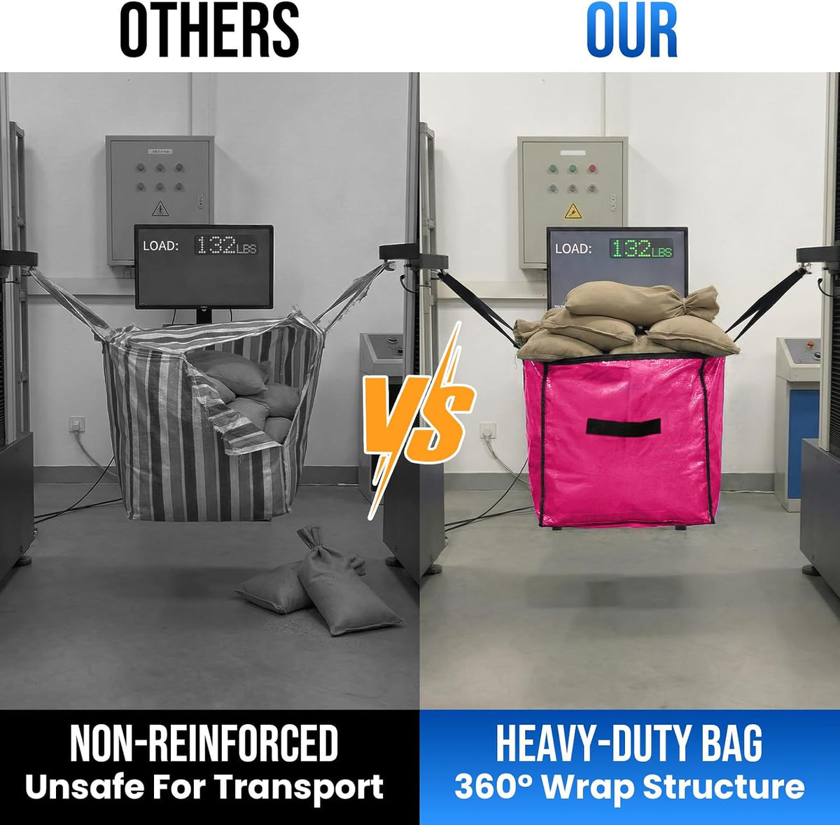 TAILI Blue Extra Large Moving Bags,Storage Bags with Visible Window