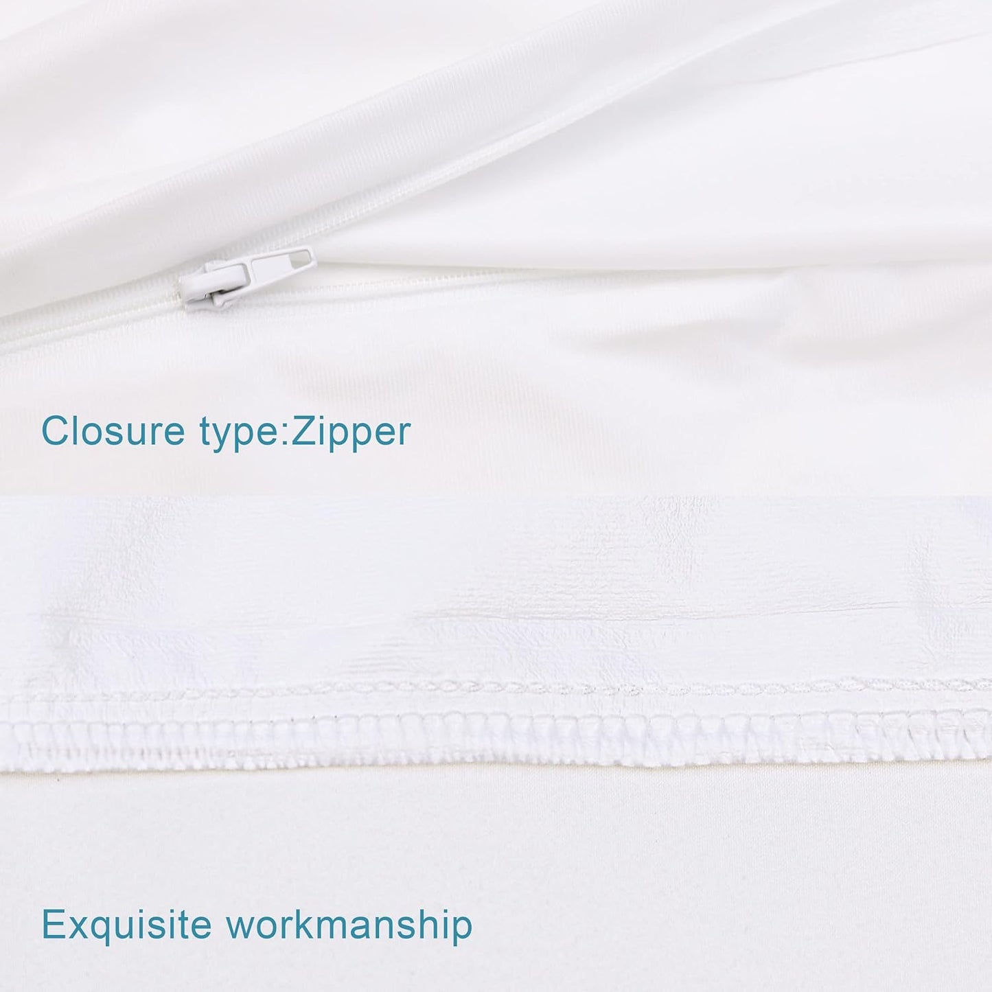 NTBAY 4 Pack Zippered Waterproof Standard Pillow Protectors, Super Soft Quiet Zip Pillow Protectors, 20x26 Inches Jersey Pure White Waterproof Pillow Cases Covers