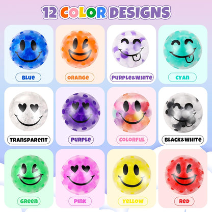 VESPRO 12 Pack Fidget Stress Balls for Adults, Cute Octopus Stress Sensory Stress Ball, Bulk Squishy Squeeze Ball Toys Set for Classroom Prizes and Birthday Party Favors