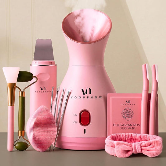 VogueNow Facial Steamer Spa Kit with Complimentary 15 Skin Care Tools | Face Steamer for Facial Deep Cleaning with Humidifier Mode | Self Care Gifts for Women, Spa Gifts, Birthday Gifts for Women