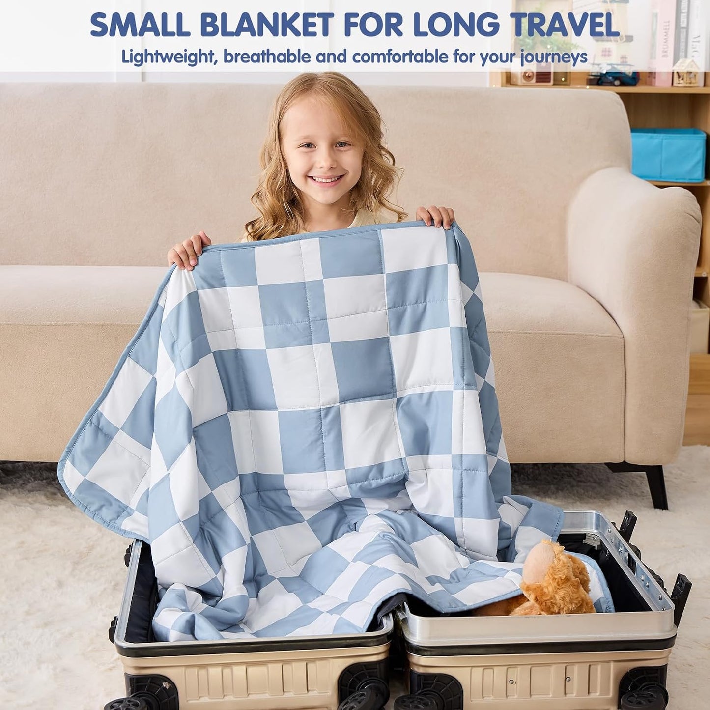 yescool Weighted Lap Pad 2 Pounds Weighted Lap Blanket, Space Plane Small Weighted Blanket, Weighted Throw Blanket Gifts for Travel Indoor Outdoor, 20"x30"