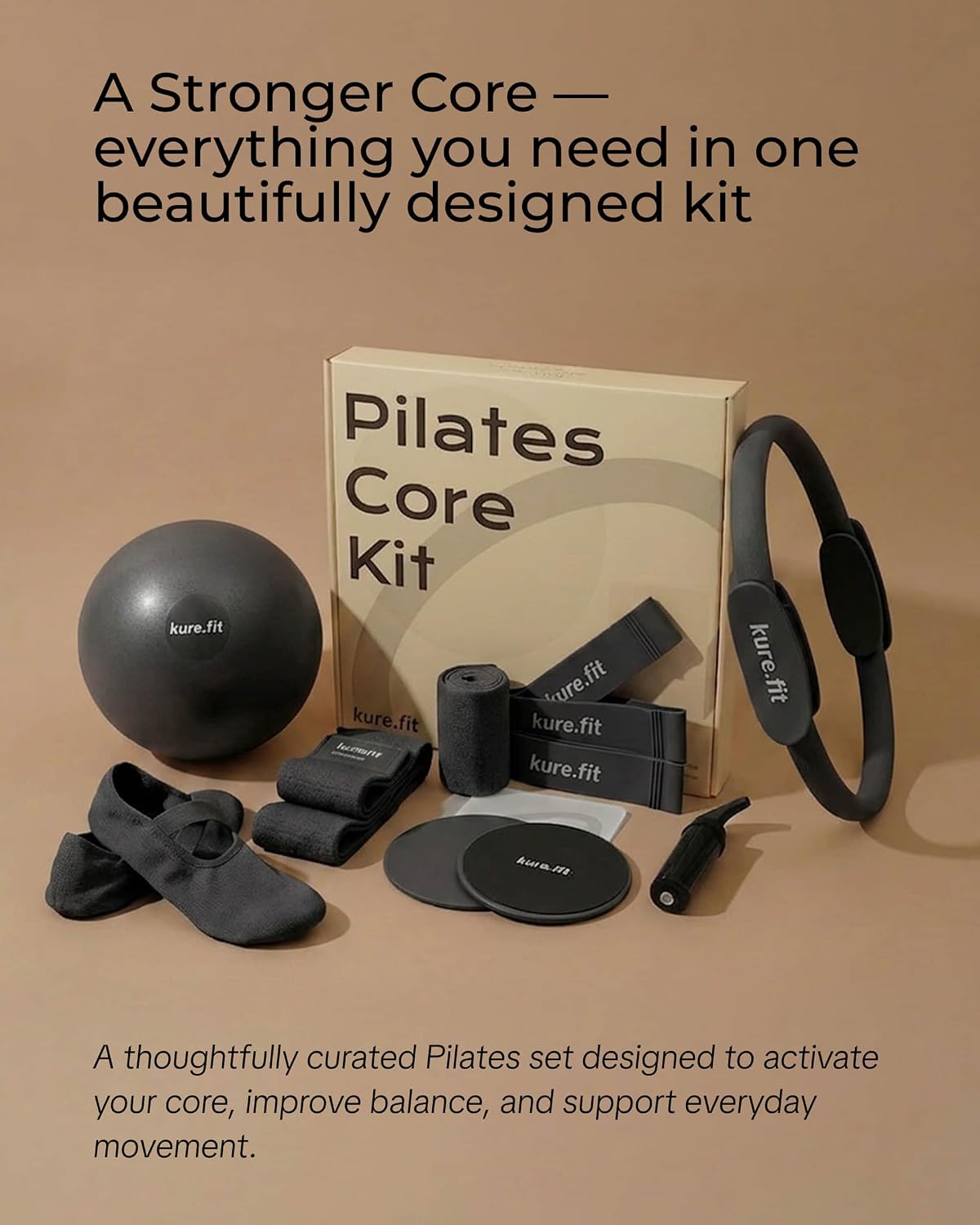 Pilates Kit for Women – Home Pilates Equipment Set with Ring, Ball & Resistance Bands | Pilates Starter Kit with Accessories in Gift Box