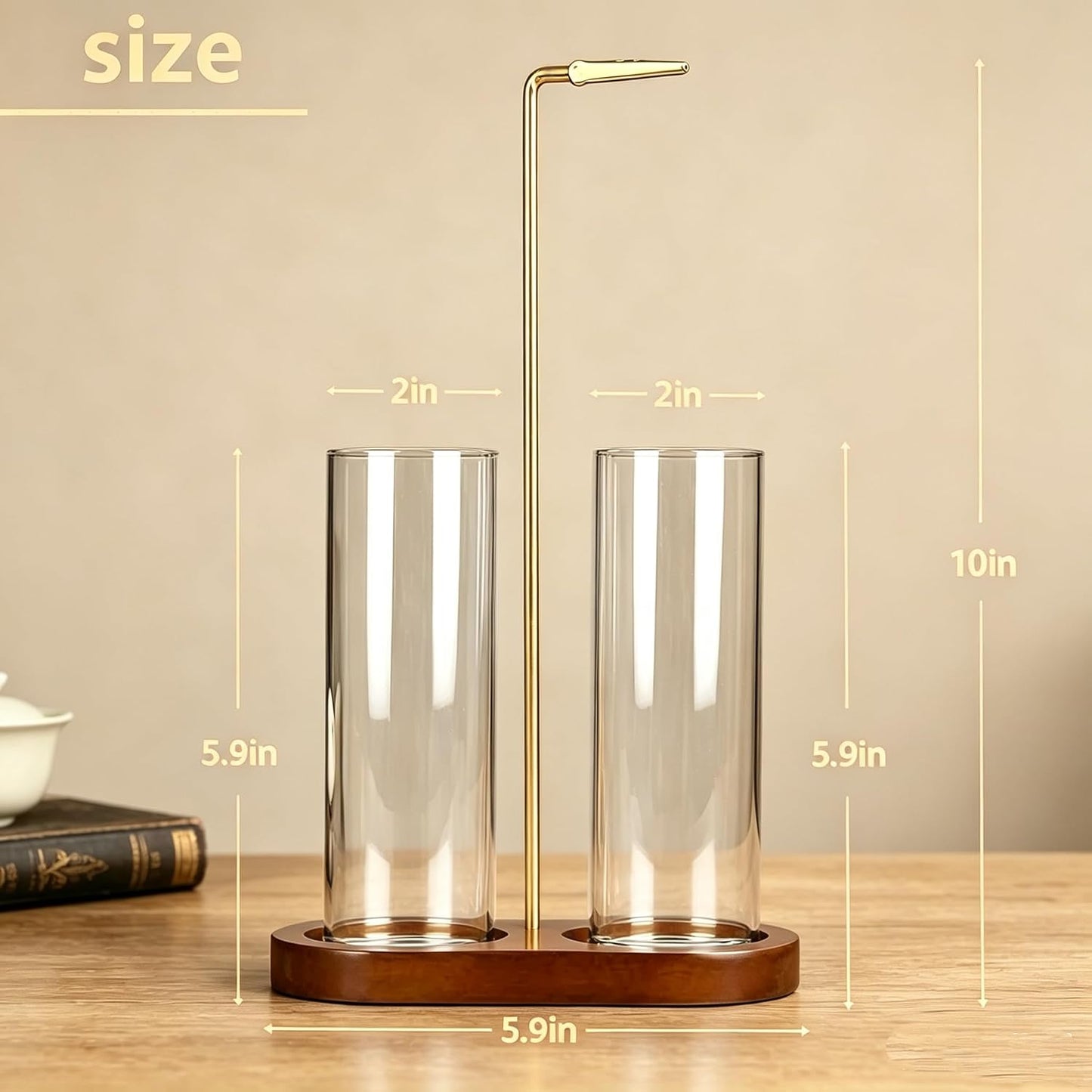 Green Glass Incense Holder, Colorful Incense Sticks Burner Holder with Storage,Hang Upside Down Incense Holder for Sticks with Glass Ash Catcher for Meditation Yoga Spa Room Decor (Green)