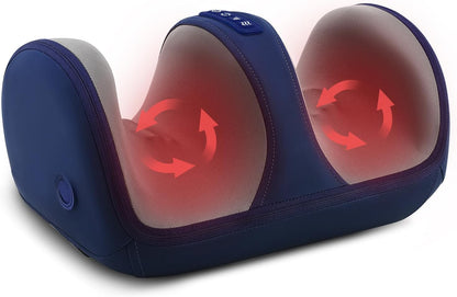 Foot Massager with Heat, Shiatsu Kneading Foot and Calf Electric Massager Machine with Roller, Massage Feet/Arm/Calf/Ankle for Relax, Plantar Fasciitis, Pain Relief, Gifts for Women & Men, Black