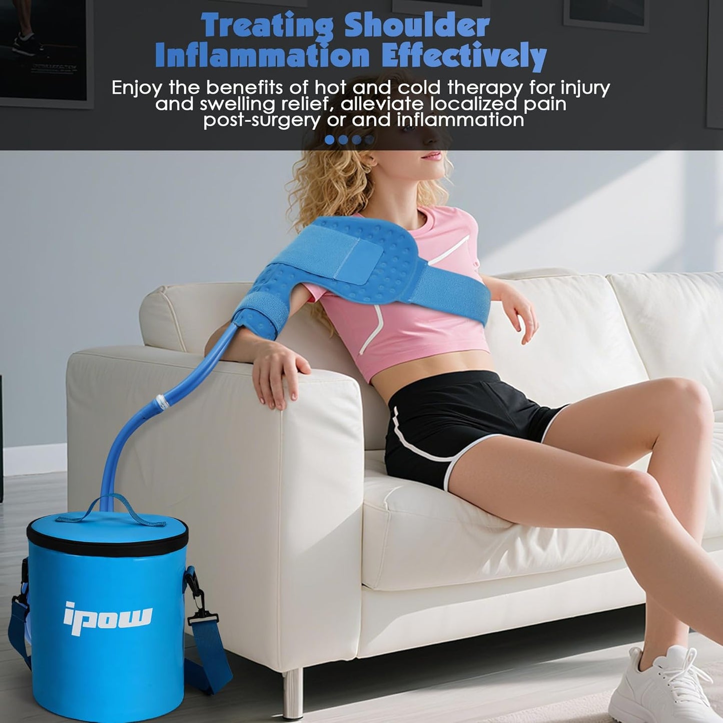 Ice Machine for Shoulder After Surgery, Portable Cold Therapy Machine for Shoulder, Ice Therapy for Recovery, Ideal for Sport Injuries, Pains Relief, Strain & Stiffness, Sprain Swelling