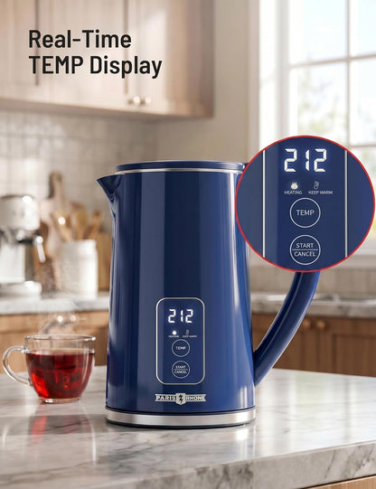 Electric Kettle Temperature Control, 1.7L Extra Large Electric Tea Kettle, 4H Keep Warm Hot Water Kettle with 6 Presets, LED Screen Electric Kettles for Family Meal Party Office Break Room