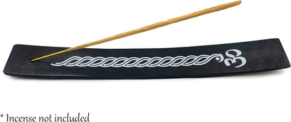 Moon and Stars Incense Holder - Wooden Ash Catcher with Celestial Design for Single Incense Sticks - Meditation Accessories, Spiritual Decor, Home Fragrance, Room Decor (10 Inches Long)
