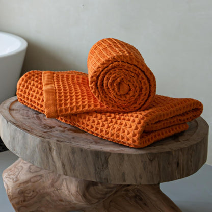 Luxury Organic Japanese Cotton Hair Drying Waffle Towel Wrap for Women | Absorbent, Quick-Dry Head Turban for Shower, Sauna, Spa | Extra Large for Long, Curly, Straight Hair With Button (White, 1 Pc)