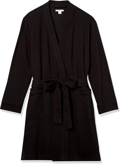 Amazon Essentials Women's Lightweight Cotton Waffle Mid-Length Bathrobe (Available in Plus Size)