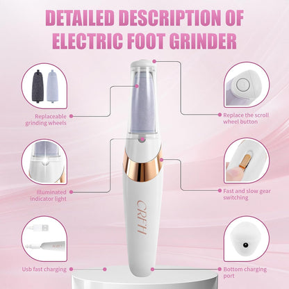 Pedicure Tool, Foot Callus Remover, Electric Pedicure Set, Foot Care, Removes Rough Dead Skin on The Feet, Making Your Feet Smooth. (Pink)