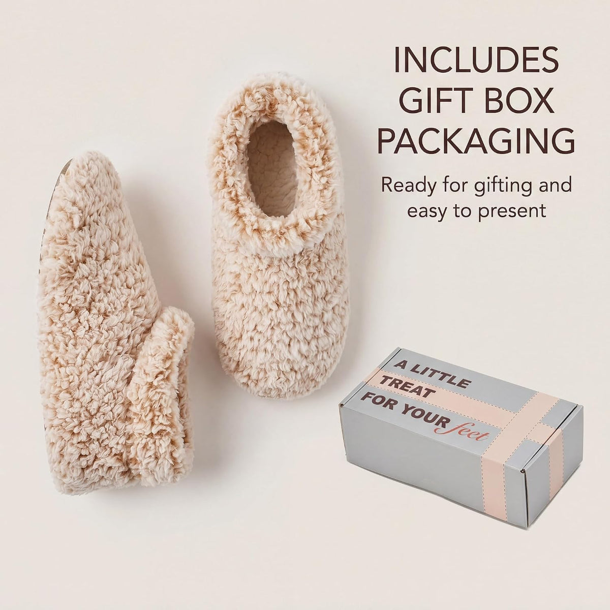 Cozylook Fuzzy Slippers for Women Indoor Soft Sole Slipper Socks