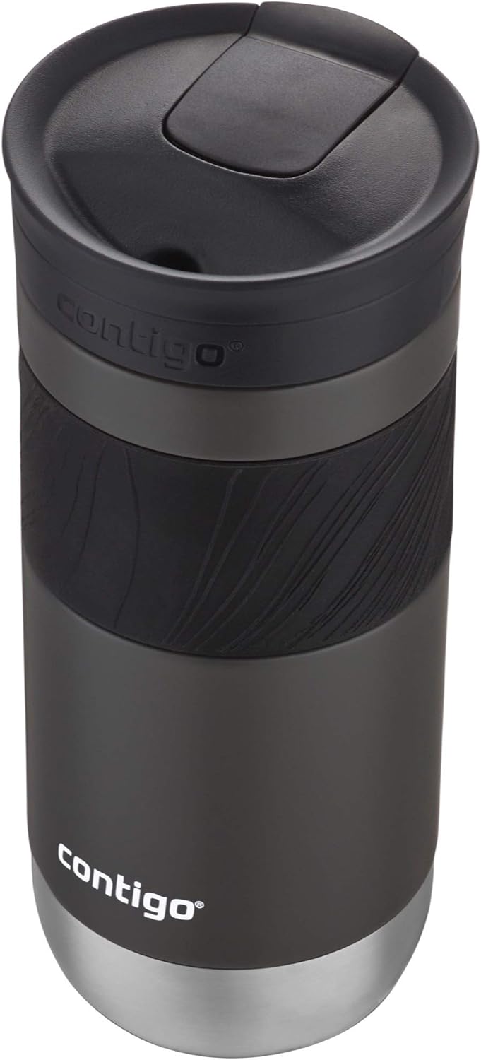 Contigo SNAPSEAL Insulated Stainless Steel Travel Mug with Grip 20oz. Blue Corn Transparent Satin & Midnight Berry
