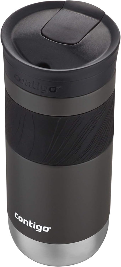 Contigo SNAPSEAL Insulated Stainless Steel Travel Mug with Grip 20oz. Blue Corn Transparent Satin & Midnight Berry