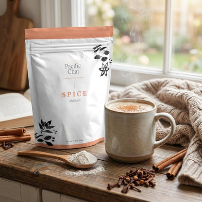 Pacific Chai Spiced Chai Latte Mix, Instant Chai Tea Latte Drink Mix, Gluten Free, Kosher Certified Powder Beverage, Café Style Chai Latte, 3 LB