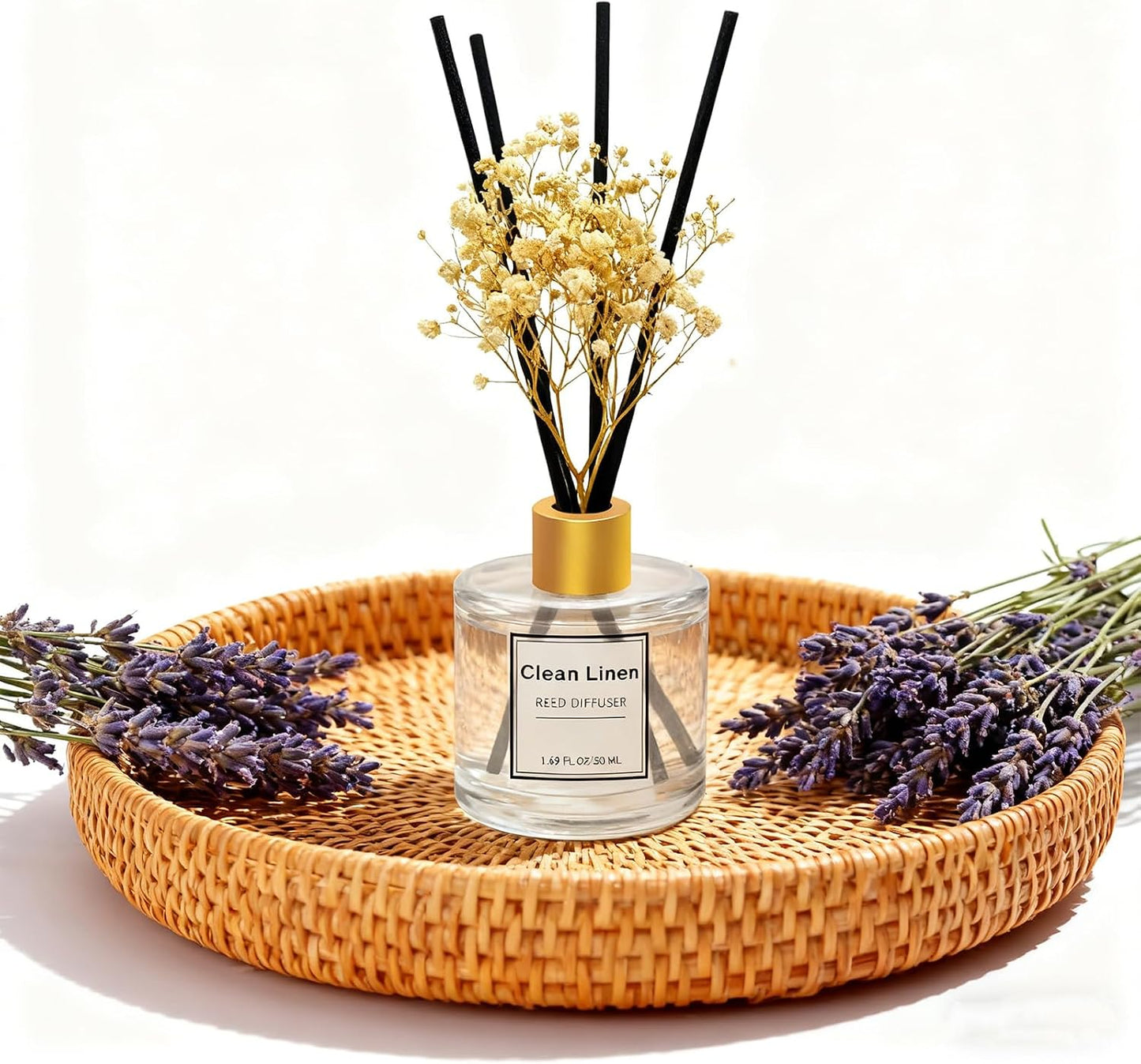 Reed Diffuser Set of 3 Pack,Clean Linen,Eucalyptus & Mint,Ocean Scented Oil Diffuser with 4 Sticks,Reed Diffusers for Home,Living Room,Bathroom Air Freshener Diffuser,50ml x 3