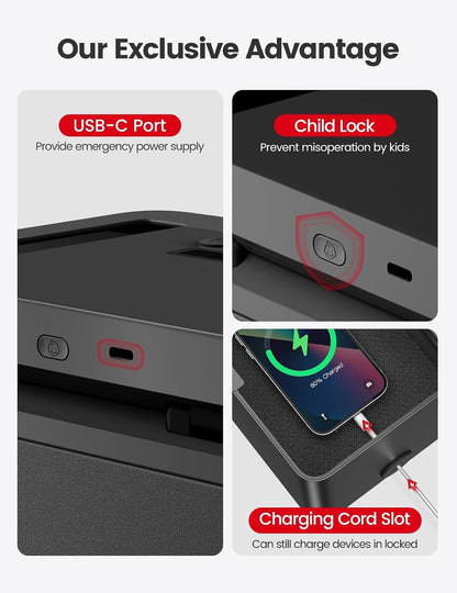 Vaydeer Metal Time Lock Box, Phone Lock Box with Timer for Focus & Wellness