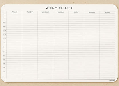 Schedule Pad, Tear Off Undated Weekly Planner Notepad, A4 Size (8,3" X 11,7"), Premium Thick Paper with Cardboard Back Support, Weekly Desk Planner by CLEVER SIGNS