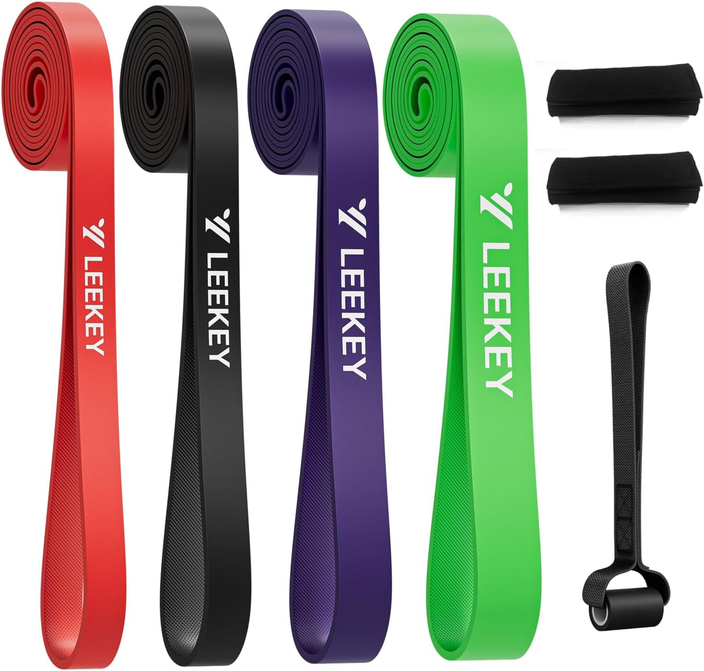 LEEKEY Pull Up Assistance Bands,Muit Levels Resistance Bands for Senior/Adults,Exercise Bands with Door Anchor, Strength Bands for Fitness Training, Physical Therapy,Home Gym Workouts