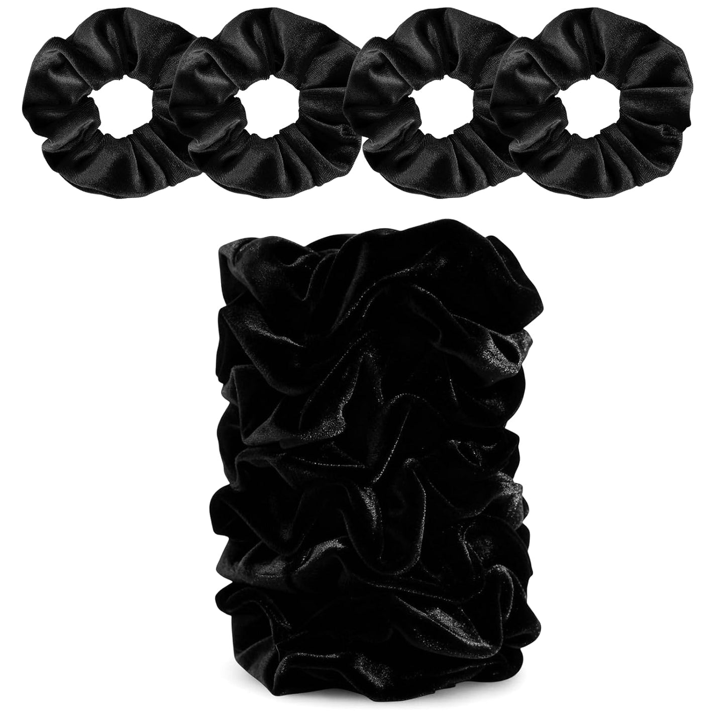 Satin Scrunchies for Women – 8PCS Blush & Brown Silk Hair Ties Set – No Crease, Frizz-Free, Gentle Elastic Hair Bands, Soft & Stylish Everyday Hair Accessories Gifts